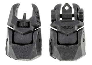 Meprolight FRBS M2D Self-Illuminated Flip-Up Sights with Green Tritium and Black polymer body